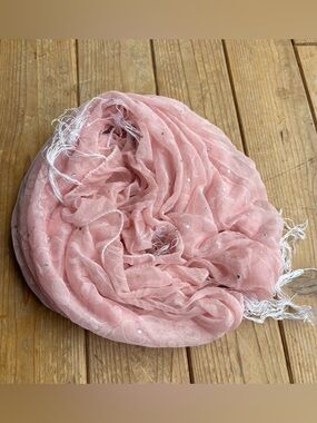 Light Pink Sequined Women's Scarf